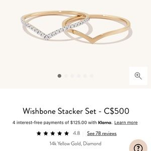 Mejuri 14k gold diamond rings set.